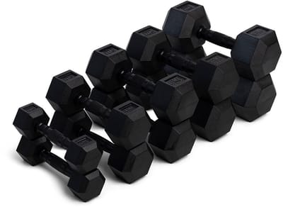 Gym Masters Hexa Dumbbell Set 2-10 kg Voordeelset – Premium Hexagon Dumbbells – Fitness Gewichten – Zwart – 10 Dumbbells – 60 kg