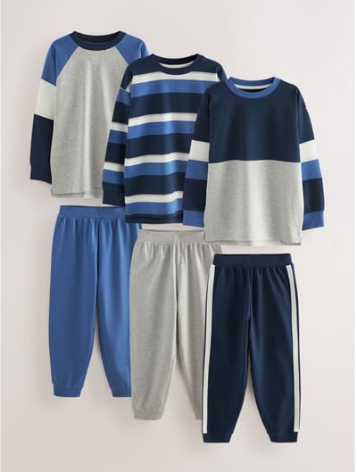 Next - Jongens - Set van 3 pyjama's met korte pijpen (3-16 jaar) - Blauw