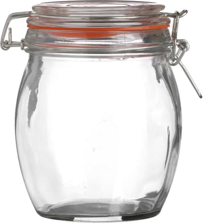 Urban Living Voorraadpot/bewaarpot - 750 ml - glas - met beugelsluiting - D11 x H14 cm