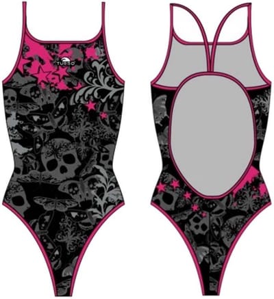 Turbo Skull Butterflyers Stars Zwemkleding Zwart L Vrouw