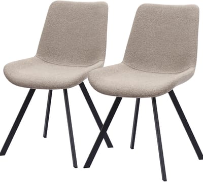MODENUIT Eetkamerstoel - Set van 2 - 360 Graden Draaibaar - Voor Eetkamer en Keuken - Stof en Metaal - Khaki
