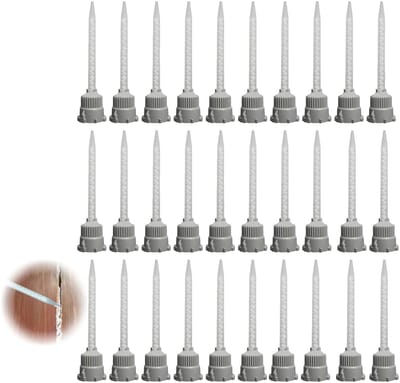 Dailygoods - 30 Stuks Statische Mixer, 1:1 Mengpunten, Kunststof Lijm, Mengbuis, Mengmondstukken, Mengtuit voor 2K-Lijm, Buisstroom met Mengmondstuk