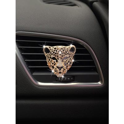 Strass Versiering Luipaard Design Auto Luchtuitlaat Clip one-size goud