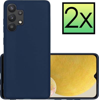 Hoesje - 2 Stuks - Geschikt voor Samsung Galaxy A13 4G - Sterk & Shockproof - Case Siliconen - Back Cover - Telefoon Hoes - Donkerblauw