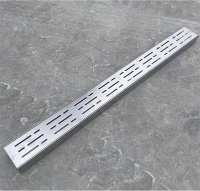 Buitengoot Afvoer - Tuinrand Drainage - Wateroverlast Voorkomen - Roestvrij Staal - 100 cm Lengte - Zilverkleurig