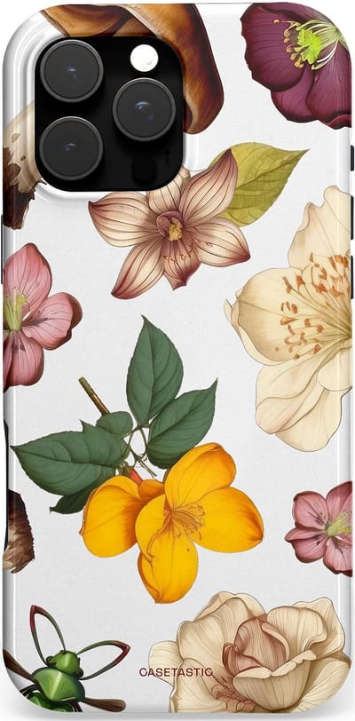 Casetastic hoesje geschikt voor Apple iPhone 16 Pro Max - MagSafe - Dubbellaagse bescherming - Betovering in het bos - Fashion Case - Wit Taupe Donkergroen Perzik