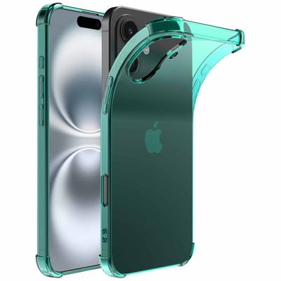 Geschikt voor iPhone 16 Telefoonhoesje Doorzichtig Siliconen met Bumper Stootrand - Shockproof Back Cover Case - Groen - ProtX