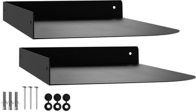 2 stuks Hoekwandplank HOVER-XIV 300x200x30mm zwart