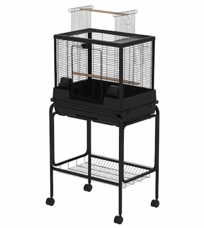 @Pet Vogelkooi Ceasar M met Standaard Zwart