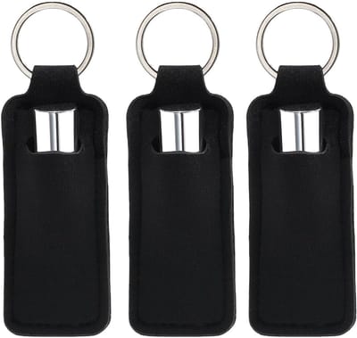 3 Stuks Keycain Houder voor Lippenbalsem en Lipstick - Neopreen Beschermhoes