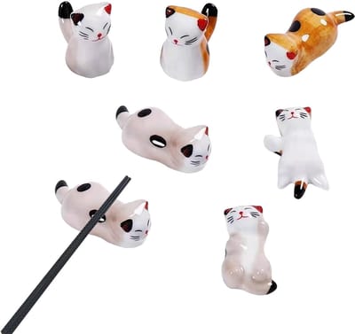 Dailygoods- Eetstokje Houder Schattige Kat - Bestekhouder - Keukengerei - Bestekbak - Duurzaam Porselein - Schokbestendig Design