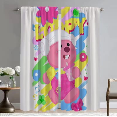 Keukengordijnen 2 Stuks Pororo Home Interieurgordijnen voor Camera Halloween Decoratie Verduisterend Gordijn voor Kamer 2 Paneel Shades W50xH70cmx2pcs-CL yellow