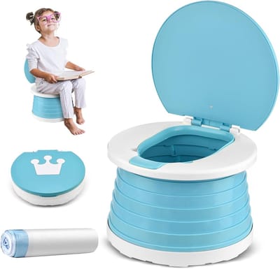Vouwbare Reis Toiletzitting voor Kinderen vanaf 1 Jaar - Ideaal voor Potty Training en Onderweg - Inclusief 15 Potty Liners en Geschikt voor Jongens en Meisjes