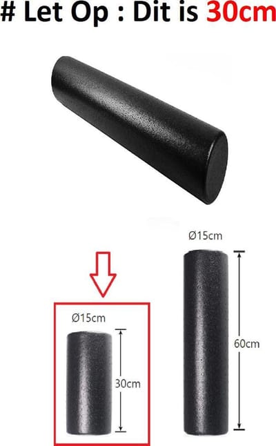 Foam roller - Yoga massage roller - Yoga roller- Fitness roller - EPP - Zwart - 30cm