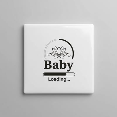 15x15 cm Baby Loading Tegel - Schattig Design met Lotus en Laadbalk
