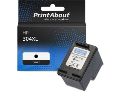 PrintAbout huismerk Inktcartridge 304XL (N9K08AE) Zwart Hoge capaciteit Geschikt voor HP
