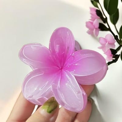 1 Stuks Bloem Ei Haar Klem Clip Vrouwelijke Boheemse Stijl Haarspeld Sierlijke Haarclips Middelgrote Haaienklem Haarclip Hoofddeksel pink