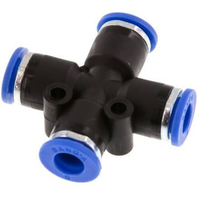6mm Cross PA 66 Insteekfitting NBR [2 Stuks]