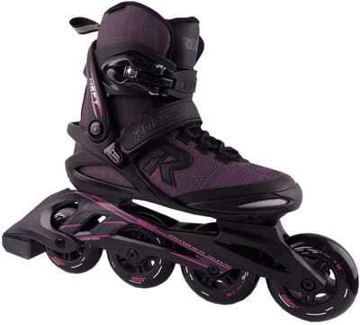 Roces Weft Thread 84 Dames Skeelers - 4x84mm Wielen - Fitness Inline Skates - Zwart Paars - Maat 38