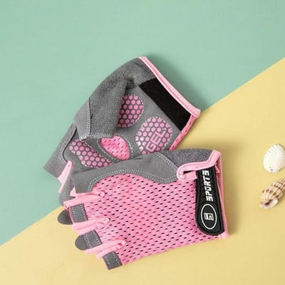 1 paar kinderfietshandschoenen voor jongens en meisjes, halfvingerige fietshandschoenen, antislip sporthandschoenen voor buitenactiviteiten. L