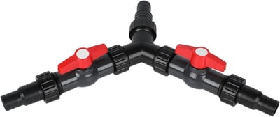 3-weg Y-verdeeld器 20/25 mm (3/4" 1") met 2 afsluitkranen voor vijverpomp en waterdispenser, ideaal voor irrigatie en tuinsystemen