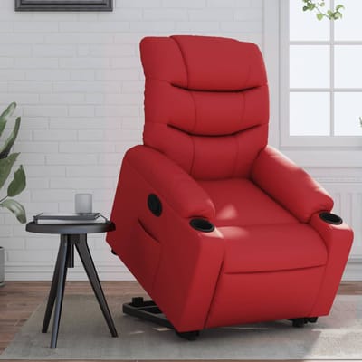 vidaXL - Sta-op-stoel - kunstleer - rood
