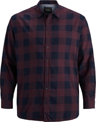 JACK&JONES PLUS JJEGINGHAM TWILL SHIRT L/S NOOS PLS Heren Overhemd - Maat EU2XL US1L