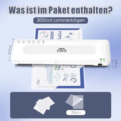 Lamineermachine 4 in 1 A3 - Koud en Warm Lamineerapparaat met 30 Folies voor Kantoor en School