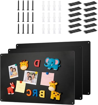 Dailygoods- Magneetbord 3 stuks 43 x 32 cm - Zwart - Prikbord - Magnetisch - Kantoor - Keuken - Hoogwaardig metaal
