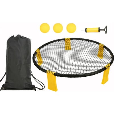 Mini Beachvolleybal Spike Game Ballen Set Outdoor Teamsport Gazon Fitnessapparatuur Net Met 3 geel