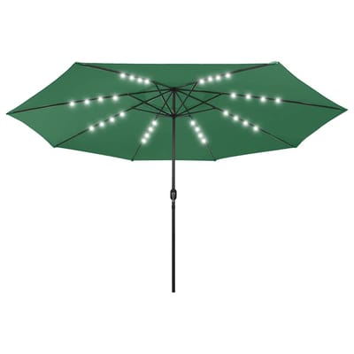vidaXL - Parasol - met - LED-verlichting - 400 - cm - groen