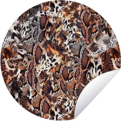 Tuincirkel Dierenprint - Tijger - Dieren - 60x60 cm - Ronde Tuinposter - Buiten