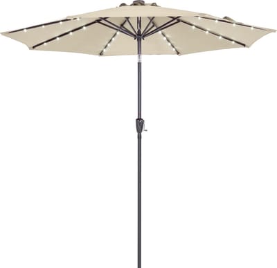 Kingsleeve Parasol Maïmi - LED Verlichting Kantelbaar 270cm - Crème