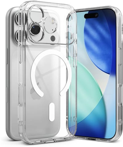 Ringke Fusion Magnetic | Hoesje Geschikt voor Apple iPhone 17 Pro | Compatibel met MagSafe / Qi2 | Back Cover met Militaire Standaard | Transparant