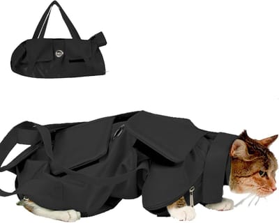 Katten Draagtas - Reis Tas - Dierenarts Bezoek - Opvouwbaar Ontwerp - Maat L - Zwart
