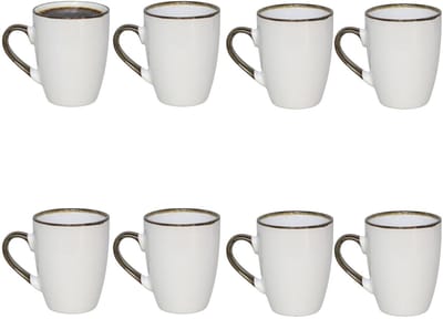 Gerimport Koffie / thee mok Nevada - 8x stuks - creme wit - 380 ml - mokken - keramiek