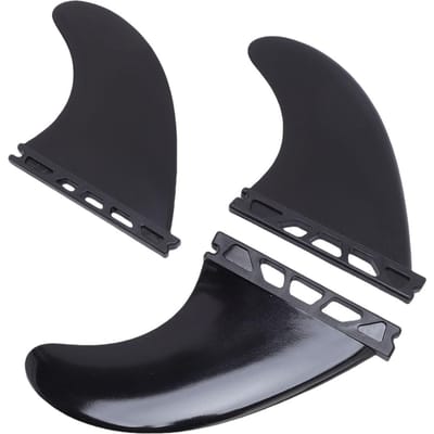 Surfboard Vinnen Set van 3 Stevig PVC Links Midden Rechts voor Longboard Shortboard Stand Up Paddle Board zwart