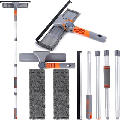 Solacis Ruitenreiniger met steel - Ruitenreinigers - Raamtrekker - Raamwisser met telescoopsteel - Must have om uw ruiten te wassen!