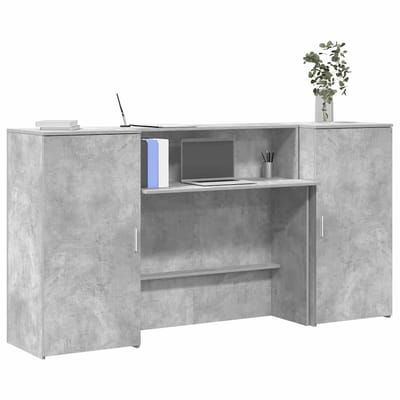 vidaXL - Receptiebalie - 200x50x103,5 - cm - bewerkt - hout - betongrijs