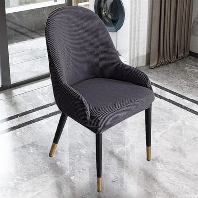 Lot de 1, 2, 4 ou 6 housses de fauteuil en polaire de couleur unie, extensibles, pour salle à manger, salon 1Pc