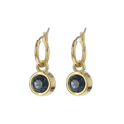 Biba Hang Oorbellen met Swarovski Steentje Montana Goud