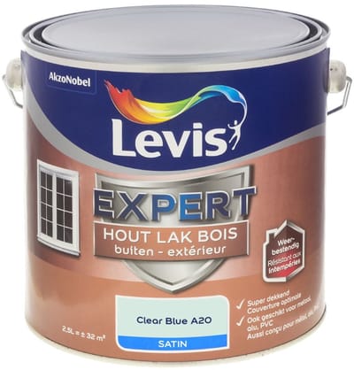 Levis - Expert Hout Lak Buiten Satin Mix - Clear Blue A20 - Mengverf - 2,5 L