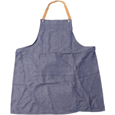 Koks Schort Canvas Denimblauw Verstelbaar Keukenschort voor Keuken Koken Bakken Schilderen wit
