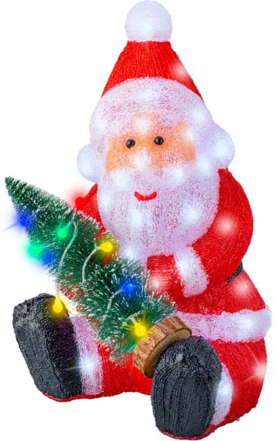 Lumineo Kerstverlichting figuur - kerstman - 31 x 33 x 49,5 cm - acryl - LED kerstfiguren