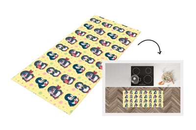 Keukenloper - Loper keuken - Aardbei - Design - Pinguïn - 120x50 cm - Keukenloper vinyl