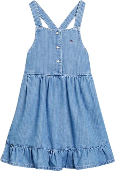 Tommy Hilfiger STRAPPY SUMMERY DENIM DRESS Meisjes Jurk - Denim - Maat 14