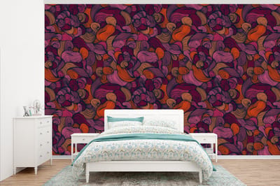 Behang - Fotobehang Patroon - Line art - Art nouveau - Breedte 345 cm x hoogte 220 cm