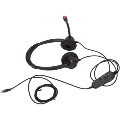 H390D‑RJ9‑MVA Casque téléphonique Double oreille Prise RJ9 Filaire Noir Réduction de bruit Bureau Affaires