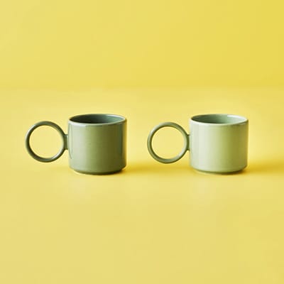 Scene keramische 2-delige bekerset Espresso Groen (270 cc)
