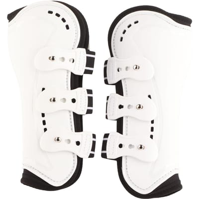 Verstelbare, ademende, open, beschermende peesbeschermers voor paarden voor springen Large white
